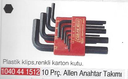 ALTI KOSE ALLEN ANAHTAR TAKIMI KISA 10 PRC X PLUS